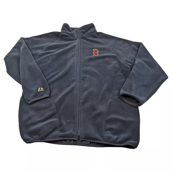Boston Red Sox Majestic‎ MLB Baseball Fleece Jacket Full Zip Size XL - Picture 1 of 11